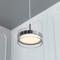 Berlin Platinum Stainless Transparent Glass Pendant Light Chandelier 20 Cm