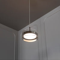 Berlin Platinum Stainless Transparent Glass Pendant Light Chandelier 20 Cm