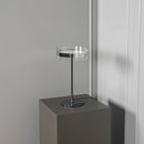 Berlin Platinum Stainless Transparent Glass Table Lamp