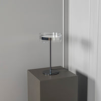 Berlin Platinum Stainless Transparent Glass Table Lamp