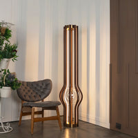 Naramata Wood Antique Brown Floor Lamp - Heka Lighting & Trading Limited