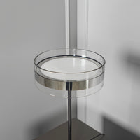 Berlin Platinum Stainless Transparent Glass Table Lamp