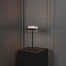 Berlin Platinum Stainless Transparent Glass Table Lamp