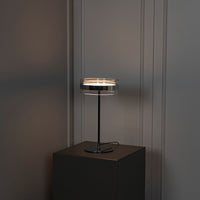 Berlin Platinum Stainless Transparent Glass Table Lamp