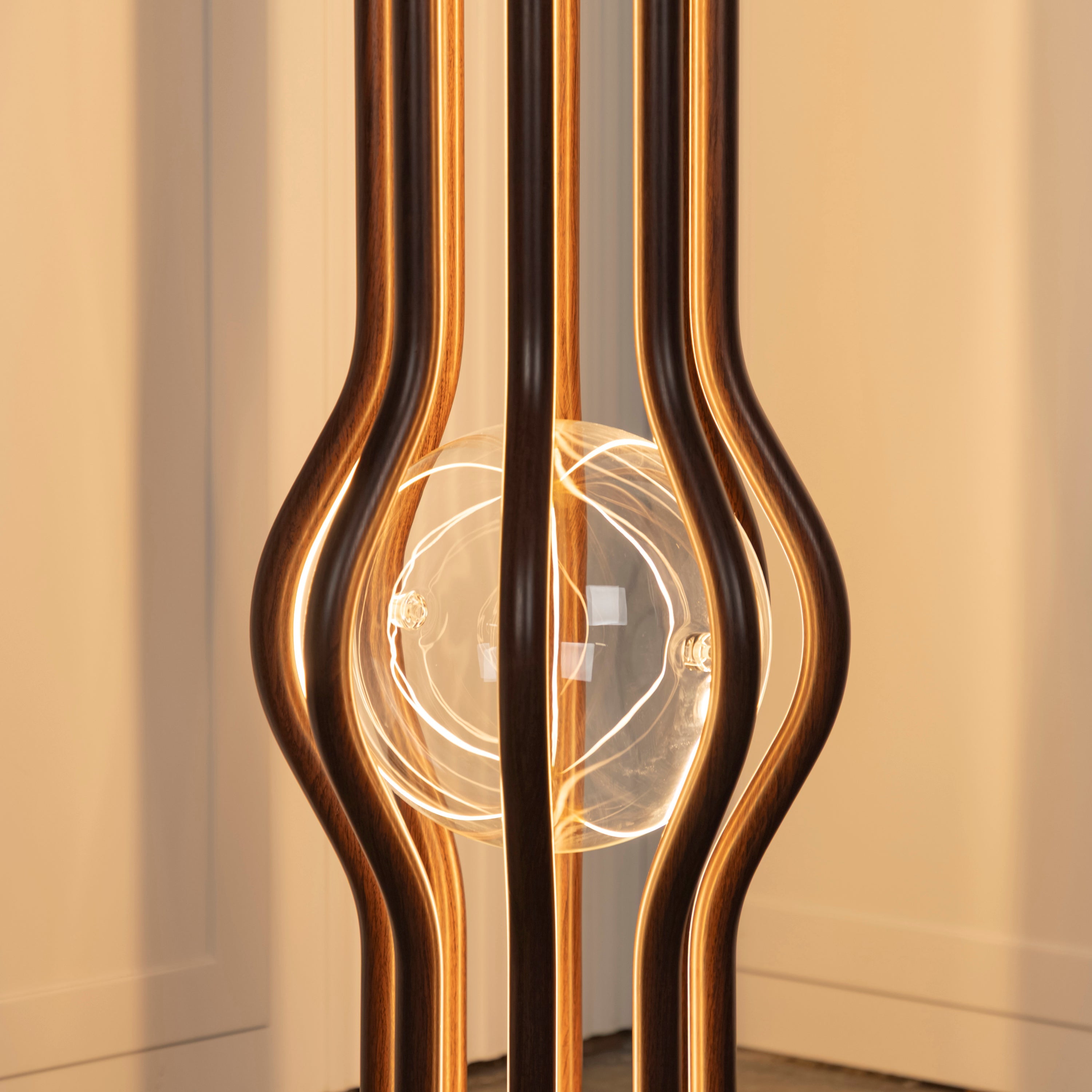 Naramata Wood Antique Brown Floor Lamp - Heka Lighting & Trading Limited
