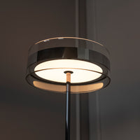 Berlin Platinum Stainless Transparent Glass Table Lamp