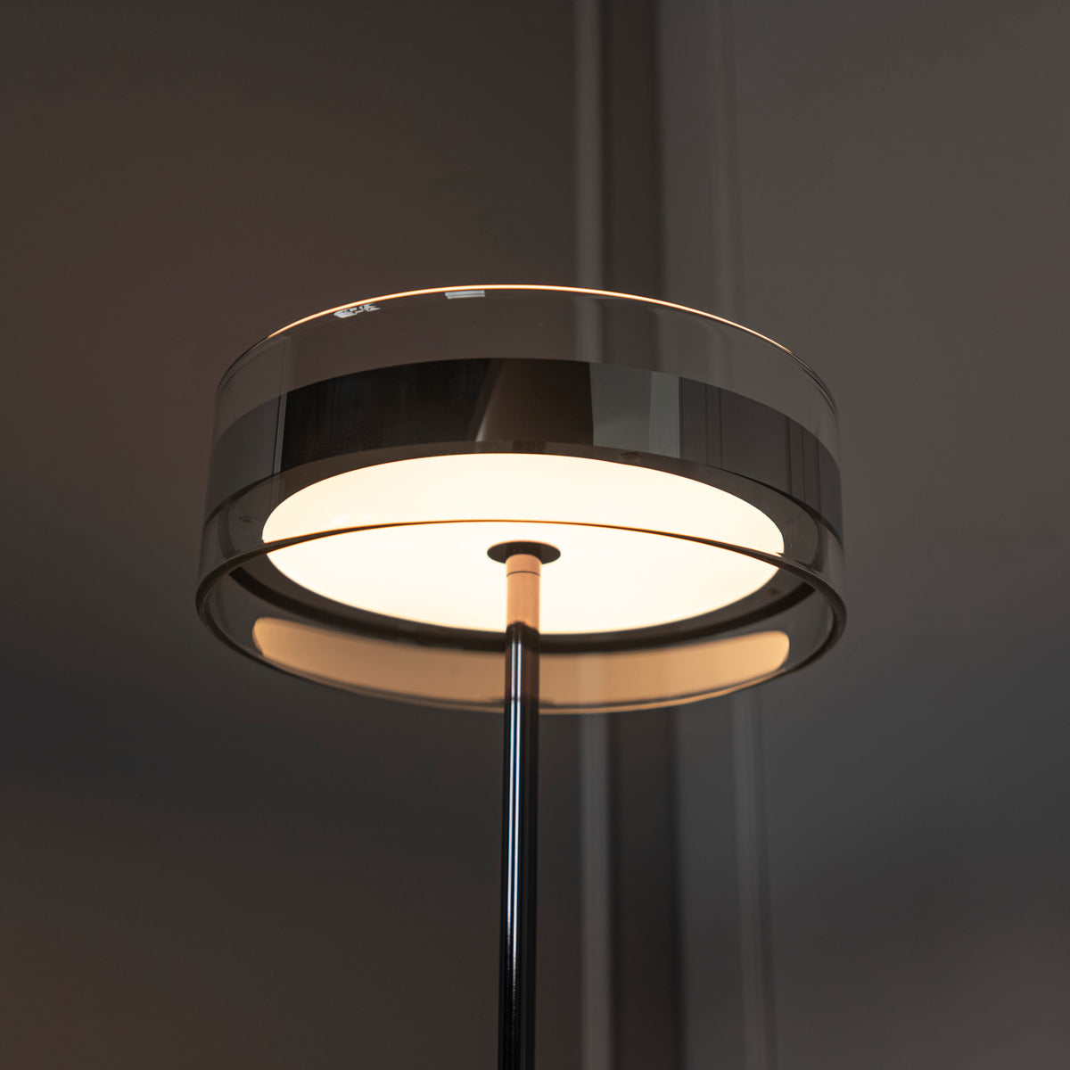 Berlin Platinum Stainless Transparent Glass Table Lamp