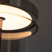 Berlin Platinum Stainless Transparent Glass Table Lamp