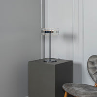 Berlin Platinum Stainless Transparent Glass Table Lamp