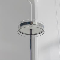 Berlin Platinum Stainless Transparent Glass Floor Lamp