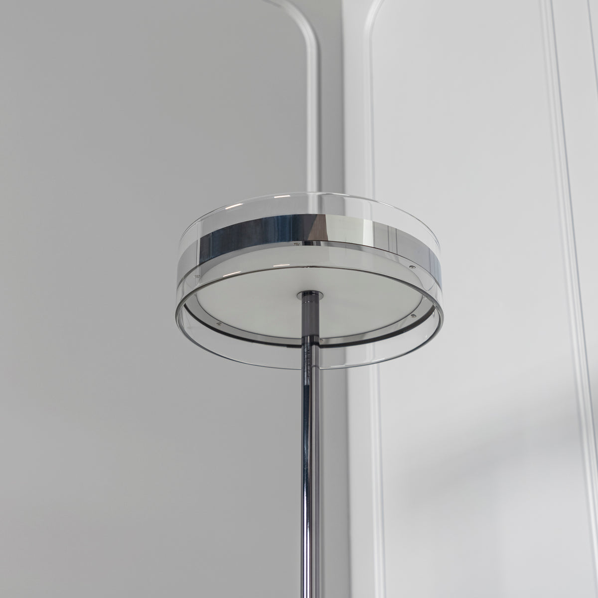 Berlin Platinum Stainless Transparent Glass Floor Lamp