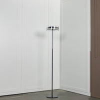 Berlin Platinum Stainless Transparent Glass Floor Lamp