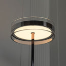 Berlin Platinum Stainless Transparent Glass Floor Lamp