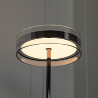 Berlin Platinum Stainless Transparent Glass Floor Lamp