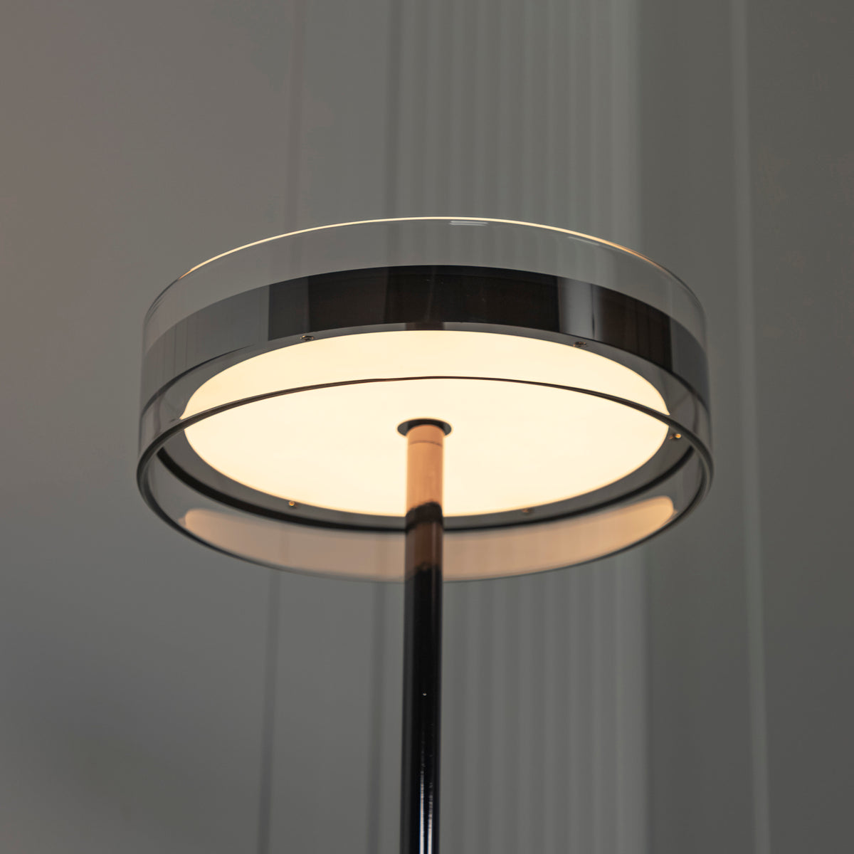 Berlin Platinum Stainless Transparent Glass Floor Lamp