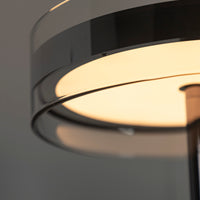 Berlin Platinum Stainless Transparent Glass Floor Lamp