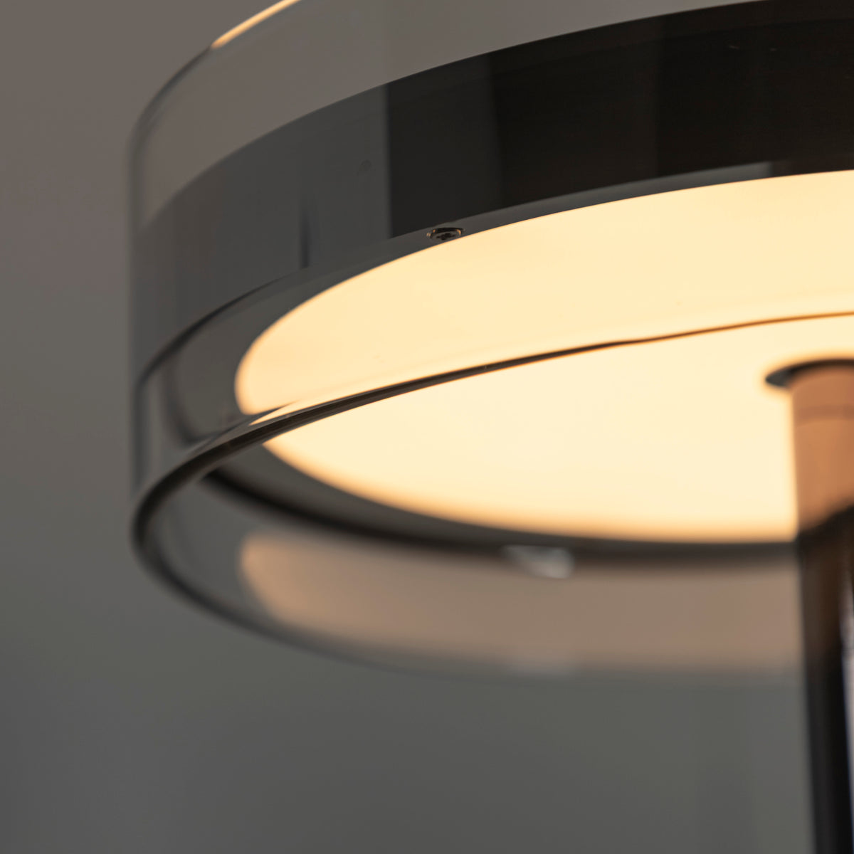 Berlin Platinum Stainless Transparent Glass Floor Lamp