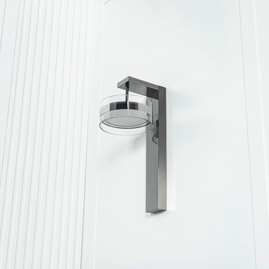 Berlin Platinum Stainless Transparent Glass Led Wall Sconce