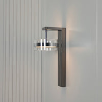 Berlin Platinum Stainless Transparent Glass Led Wall Sconce