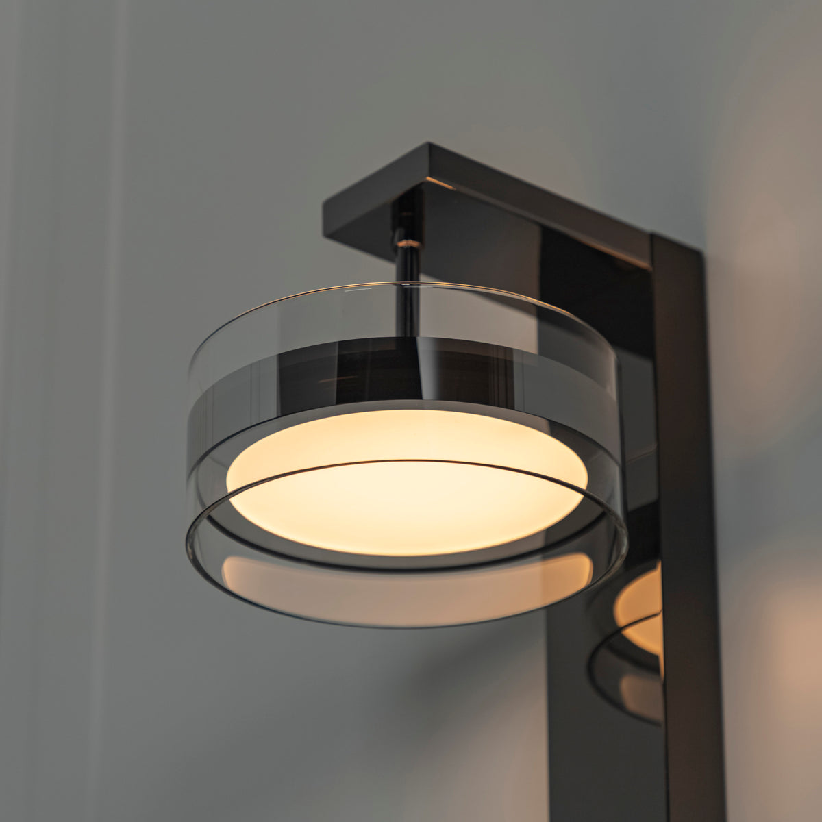 Berlin Platinum Stainless Transparent Glass Led Wall Sconce