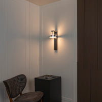 Berlin Platinum Stainless Transparent Glass Led Wall Sconce