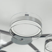 Berlin 5-Piece Platinum Stainless Transparent Glass Plafonier Chandelier