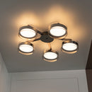 Berlin 5-Piece Platinum Stainless Transparent Glass Plafonier Chandelier