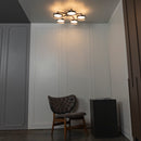 Berlin 5-Piece Platinum Stainless Transparent Glass Plafonier Chandelier