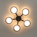 Berlin 5-Piece Platinum Stainless Transparent Glass Plafonier Chandelier