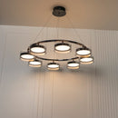 Berlin 8-Piece Platinum Stainless Transparent Glass Chandelier
