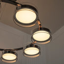 Berlin 8-Piece Platinum Stainless Transparent Glass Chandelier