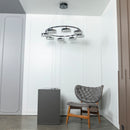 Berlin 8-Piece Platinum Stainless Transparent Glass Chandelier