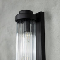 Sumela Black Glass Wall Sconce 40 Cm - Heka Lighting & Trading Limited