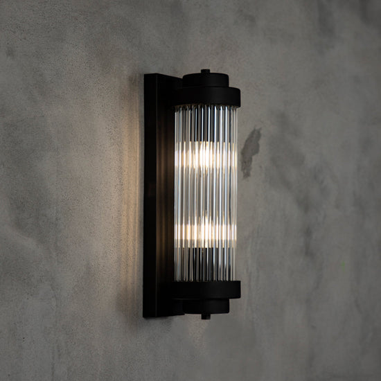 Sumela Black Glass Wall Sconce 40 Cm