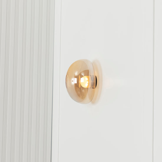 Labranda Single Honey Glass Black Led Wall Sconce 10 Cm