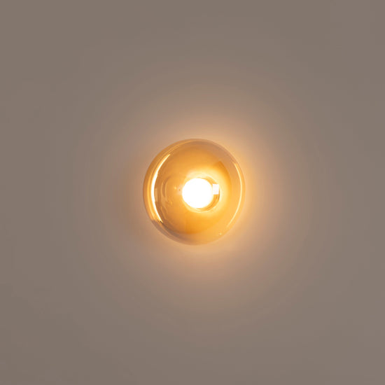 Labranda Single Honey Glass Black Led Wall Sconce 10 Cm