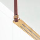 Lome Brown Leather Antique Dining Table Chandelier