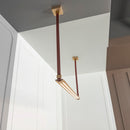 Lome Brown Leather Antique Dining Table Chandelier