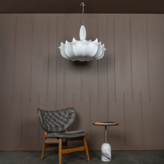 Epsilon Soft Touch White Transparent Pendant Light Chandelier 80 Cm