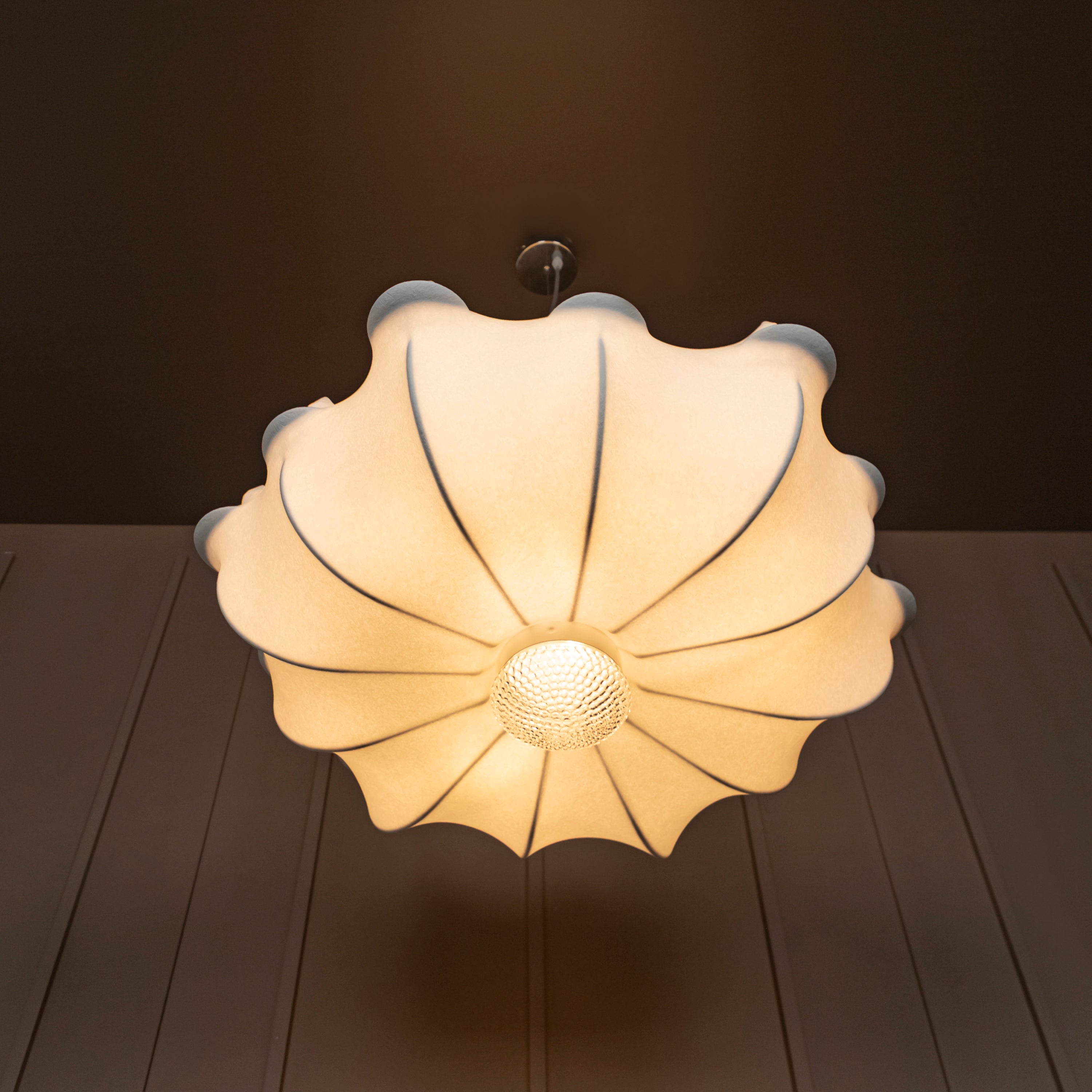 Epsilon Soft Touch White Transparent Pendant Light Chandelier 80 Cm