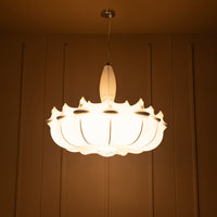 Epsilon Soft Touch White Transparent Pendant Light Chandelier 80 Cm