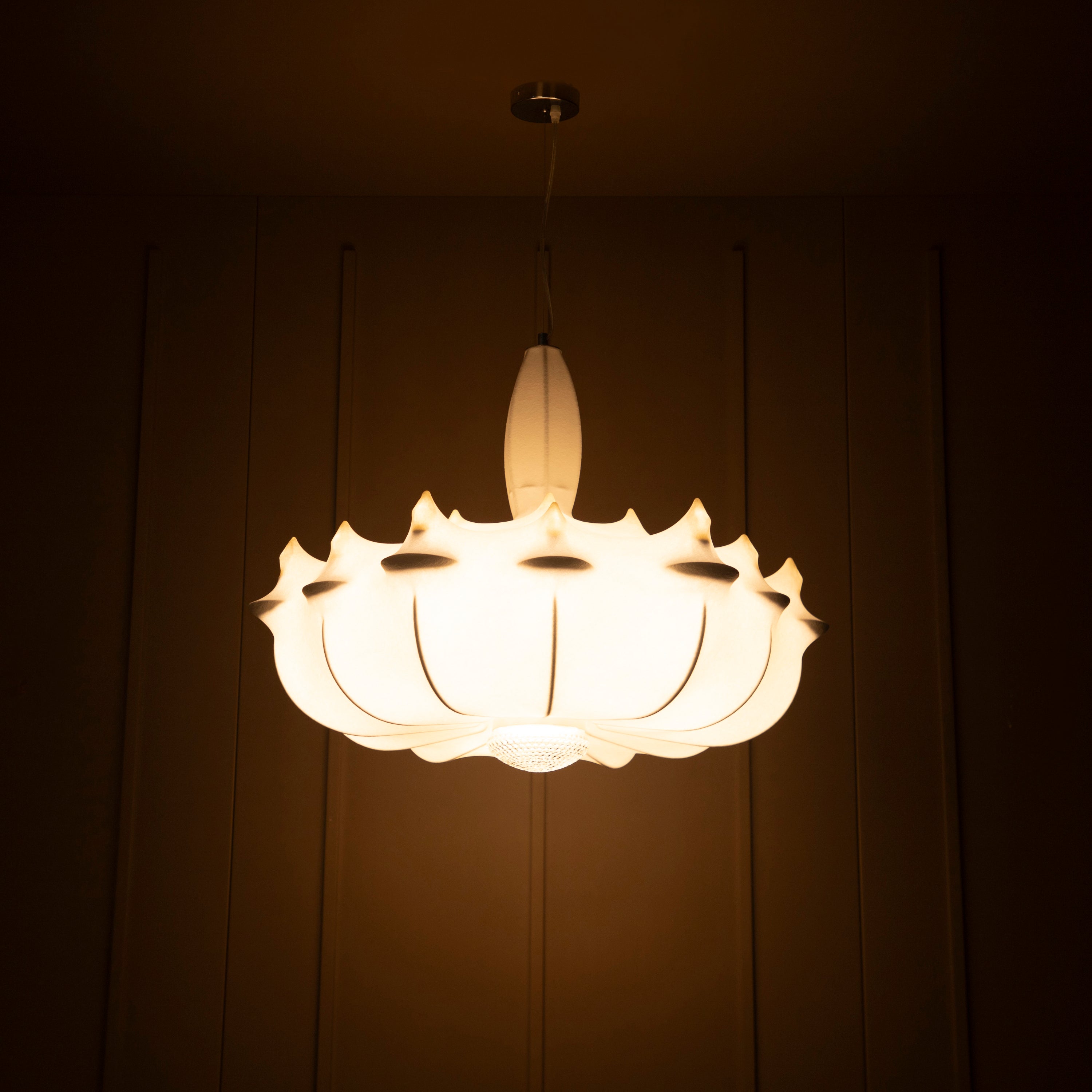 Epsilon Soft Touch White Transparent Pendant Light Chandelier 100 Cm