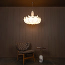 Epsilon Soft Touch White Transparent Pendant Light Chandelier 80 Cm