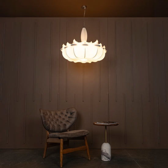 Epsilon Soft Touch White Transparent Pendant Light Chandelier 80 Cm