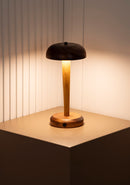 Portobello Wenge Rechargeable Touch Wood Table Lamp - Heka Lighting & Trading Limited