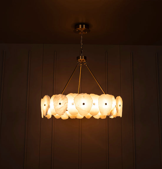 Antvers Antique White Marble Led Chandelier