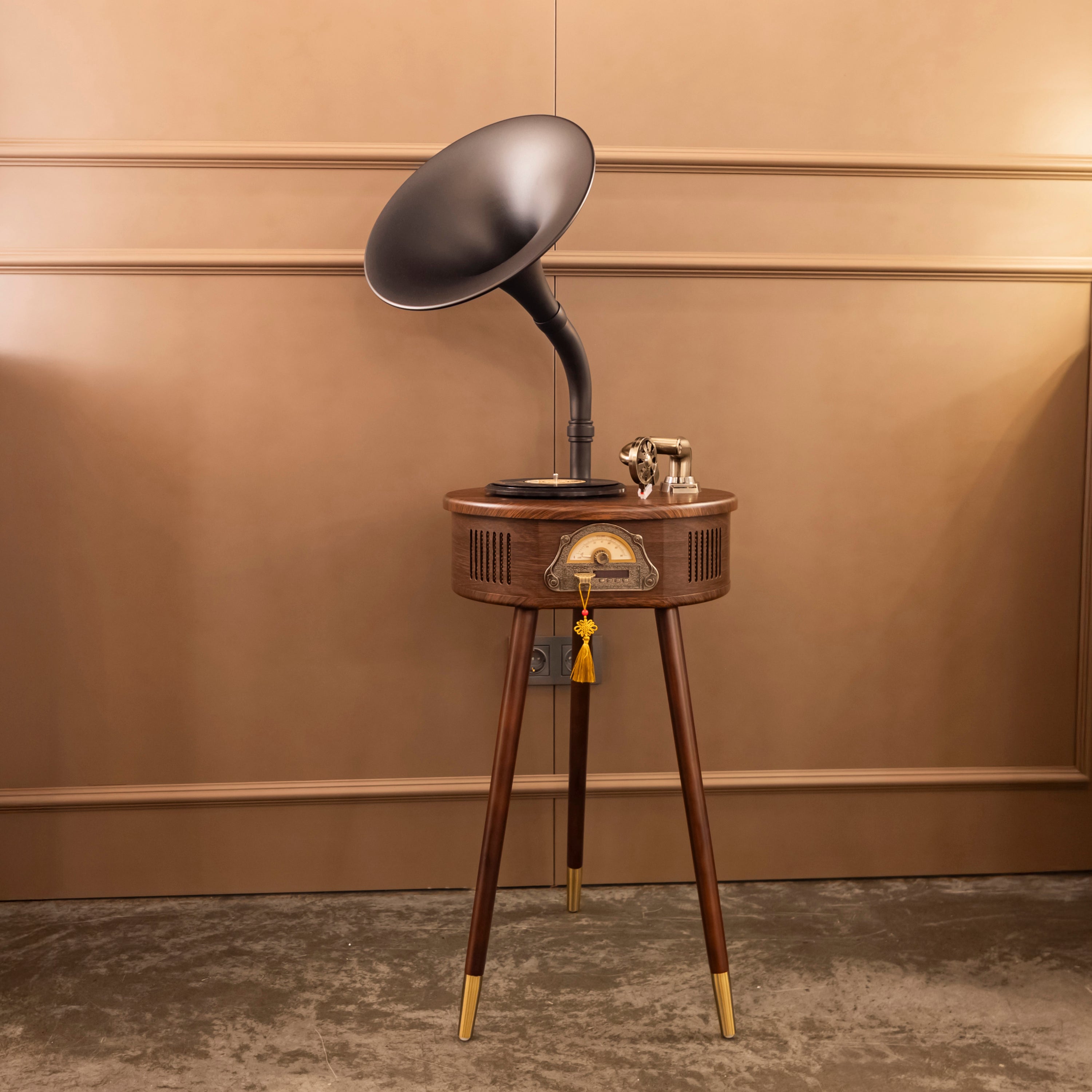 Brown-Black Gramophone - Music Player