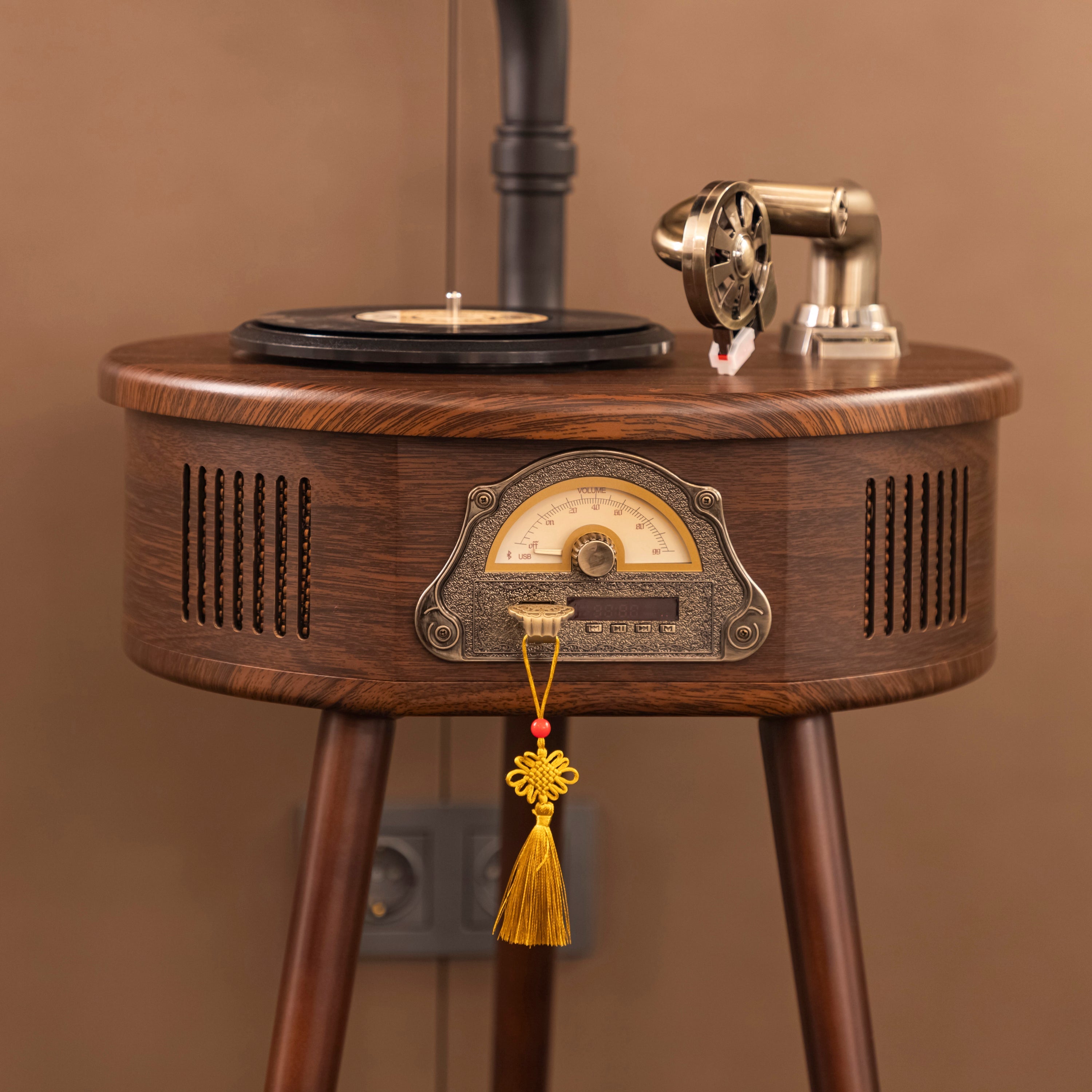 Brown-Black Gramophone - Music Player