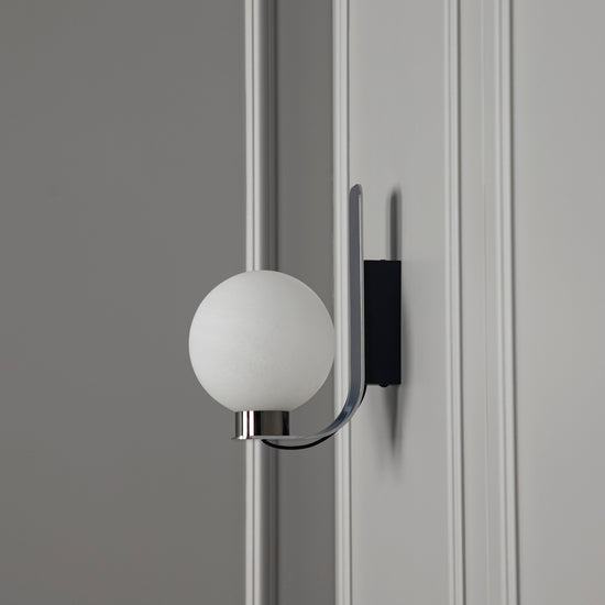 Havana Chrome Platinum Single Soft Glass Led Wall Sconce