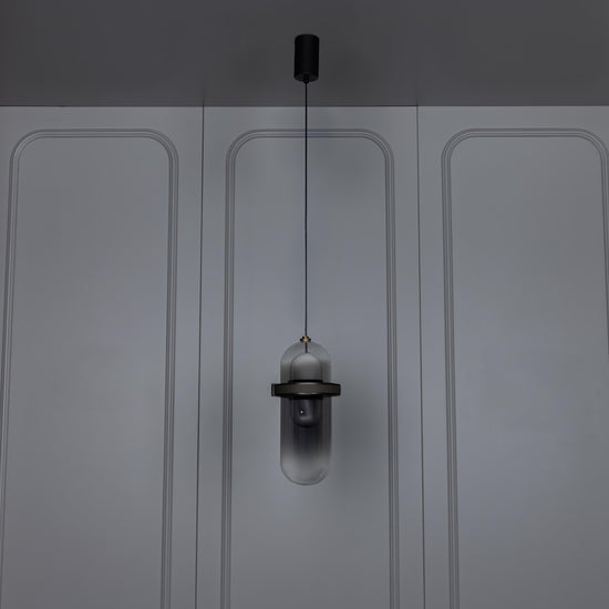 Kabil Single Smoked Glass Gray Pendant Light 28 Cm